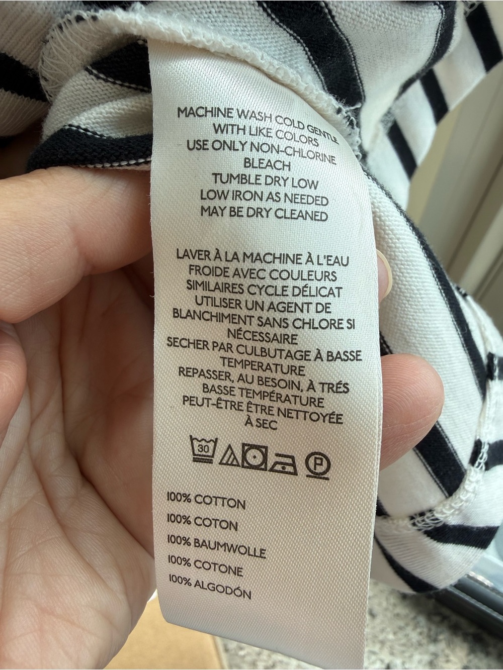 LIKE NEW Women’s Maeve Black & Ivory Stripe Tank Top in 100% Cotton - LP - Picture 7 of 9